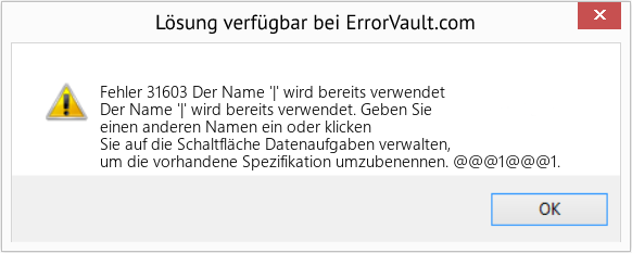 Fix Der Name '|' wird bereits verwendet (Error Fehler 31603)