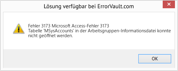 Fix Microsoft Access-Fehler 3173 (Error Fehler 3173)