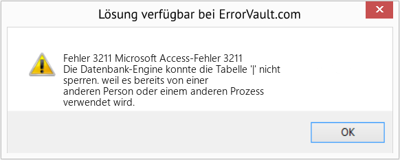 Fix Microsoft Access-Fehler 3211 (Error Fehler 3211)
