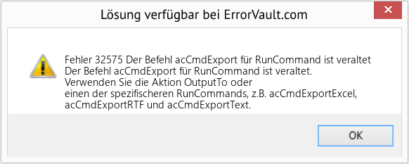Fix Der Befehl acCmdExport für RunCommand ist veraltet (Error Fehler 32575)
