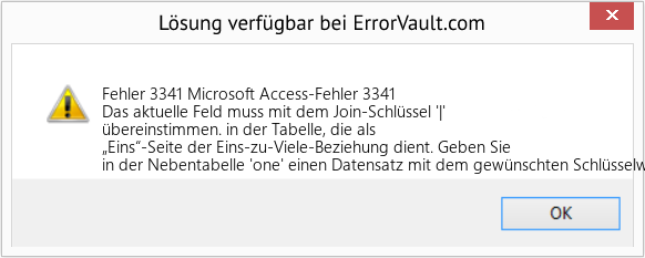 Fix Microsoft Access-Fehler 3341 (Error Fehler 3341)