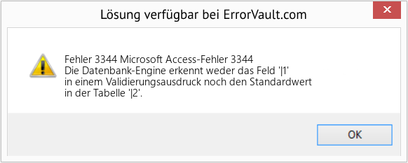 Fix Microsoft Access-Fehler 3344 (Error Fehler 3344)