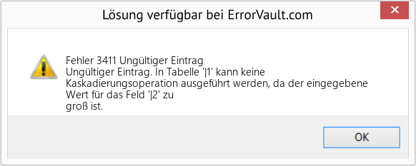 Fix Ungültiger Eintrag (Error Fehler 3411)