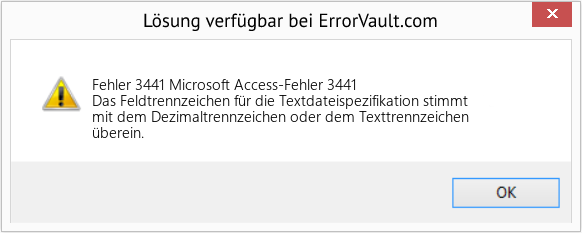 Fix Microsoft Access-Fehler 3441 (Error Fehler 3441)