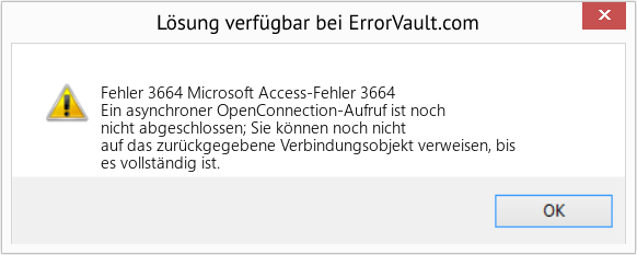 Fix Microsoft Access-Fehler 3664 (Error Fehler 3664)