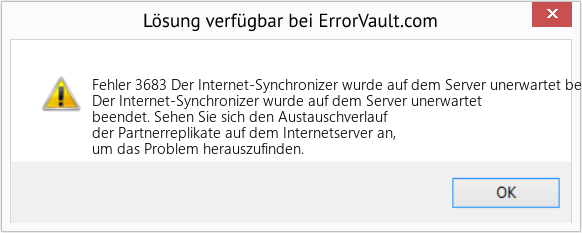 Fix Der Internet-Synchronizer wurde auf dem Server unerwartet beendet (Error Fehler 3683)