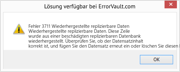 Download Error <?php echo $number; ?> (Wiederhergestellte replizierbare Daten) Repair Tool Fix Wiederhergestellte replizierbare Daten (Error Fehler 3711)