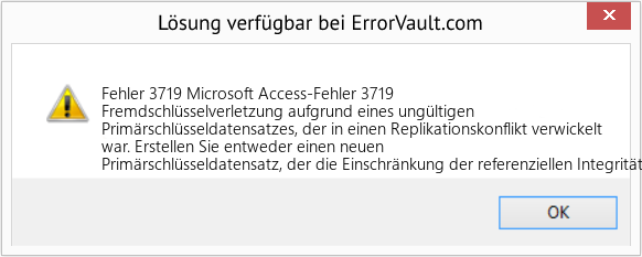 Fix Microsoft Access-Fehler 3719 (Error Fehler 3719)
