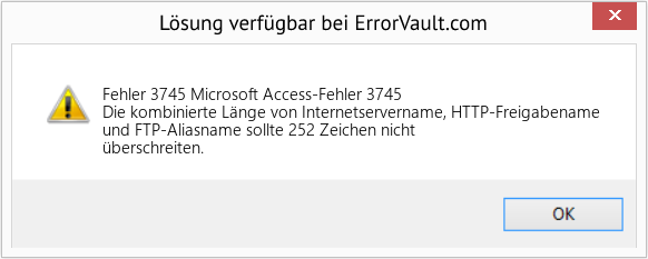 Fix Microsoft Access-Fehler 3745 (Error Fehler 3745)