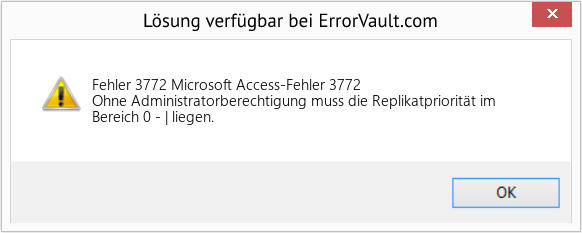 Fix Microsoft Access-Fehler 3772 (Error Fehler 3772)