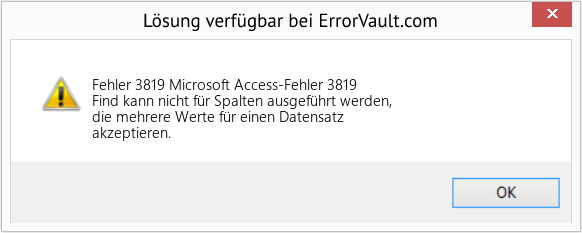 Download Error <?php echo $number; ?> (Microsoft Access-Fehler 3819) Repair Tool Fix Microsoft Access-Fehler 3819 (Error Fehler 3819)