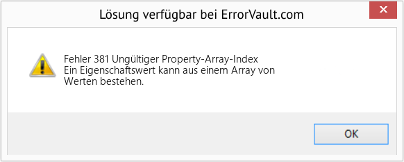 Fix Ungültiger Property-Array-Index (Error Fehler 381)