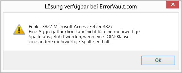 Fix Microsoft Access-Fehler 3827 (Error Fehler 3827)