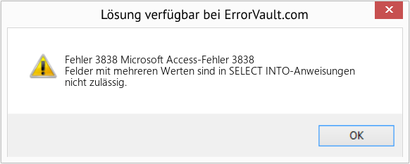 Download Error <?php echo $number; ?> (Microsoft Access-Fehler 3838) Repair Tool Fix Microsoft Access-Fehler 3838 (Error Fehler 3838)
