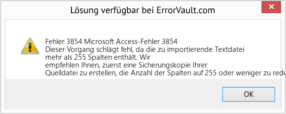 Fix Microsoft Access-Fehler 3854 (Error Fehler 3854)
