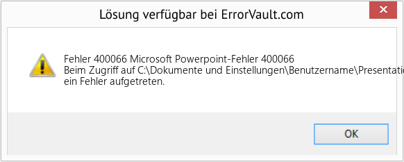 Fix Microsoft Powerpoint-Fehler 400066 (Error Fehler 400066)