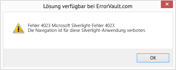 Fix Microsoft Silverlight-Fehler 4023 (Error Fehler 4023)