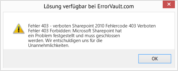 Download Error <?php echo $number; ?> (Sharepoint 2010 Fehlercode 403 Verboten) Repair Tool Fix Sharepoint 2010 Fehlercode 403 Verboten (Error Fehler 403 - verboten)