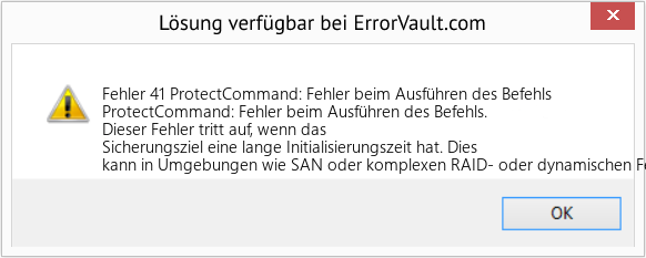 Fix ProtectCommand: Fehler beim Ausführen des Befehls (Error Fehler 41)