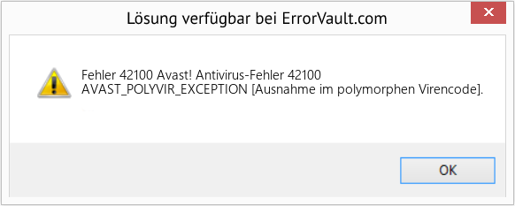 Fix Avast! Antivirus-Fehler 42100 (Error Fehler 42100)