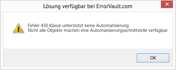 Fix Klasse unterstützt keine Automatisierung (Error Fehler 430)