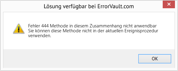 Fix Methode in diesem Zusammenhang nicht anwendbar (Error Fehler 444)