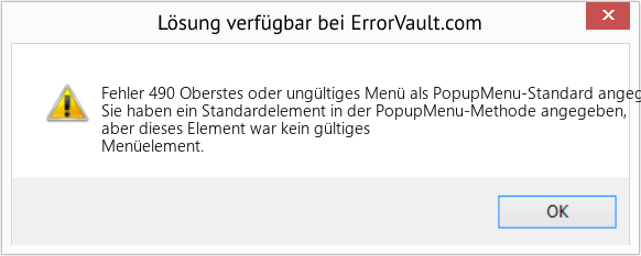 Download Error <?php echo $number; ?> (Oberstes oder ungültiges Menü als PopupMenu-Standard angegeben) Repair Tool Fix Oberstes oder ungültiges Menü als PopupMenu-Standard angegeben (Error Fehler 490)