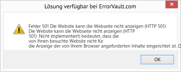 Fix Die Website kann die Webseite nicht anzeigen (HTTP 501) (Error Fehler 501)