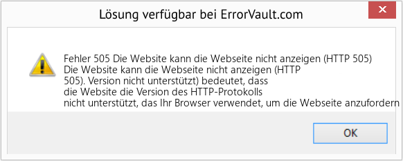 Fix Die Website kann die Webseite nicht anzeigen (HTTP 505) (Error Fehler 505)