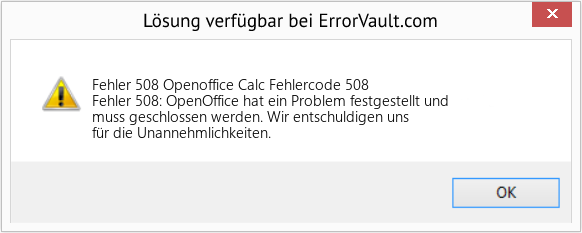 Fix Openoffice Calc Fehlercode 508 (Error Fehler 508)