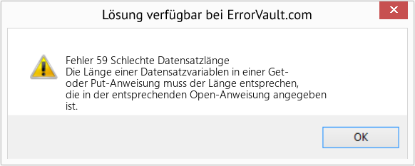 Download Error <?php echo $number; ?> (Schlechte Datensatzlänge) Repair Tool Fix Schlechte Datensatzlänge (Error Fehler 59)