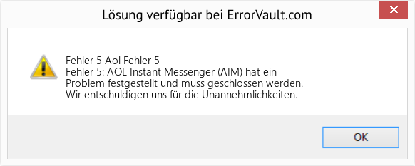 Fix Aol Fehler 5 (Error Fehler 5)