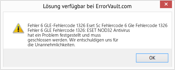 Download Error <?php echo $number; ?> (Eset Sc Fehlercode 6 Gle Fehlercode 1326) Repair Tool Fix Eset Sc Fehlercode 6 Gle Fehlercode 1326 (Error Fehler 6 GLE-Fehlercode 1326)
