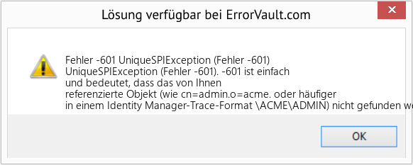 Fix UniqueSPIException (Fehler -601) (Error Fehler -601)