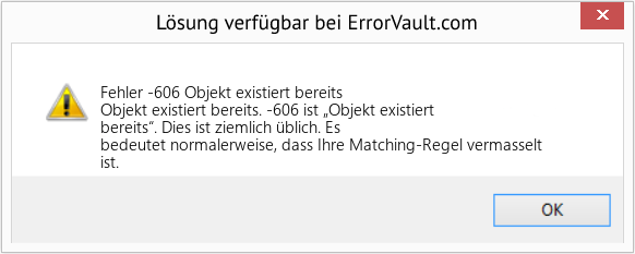 Download Error <?php echo $number; ?> (Objekt existiert bereits) Repair Tool Fix Objekt existiert bereits (Error Fehler -606)