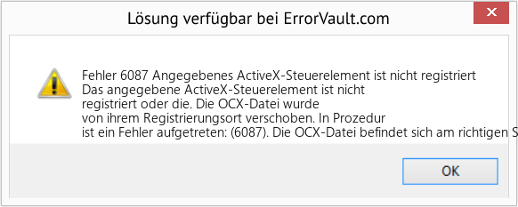 Download Error <?php echo $number; ?> (Angegebenes ActiveX-Steuerelement ist nicht registriert) Repair Tool Fix Angegebenes ActiveX-Steuerelement ist nicht registriert (Error Fehler 6087)