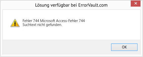 Fix Microsoft Access-Fehler 744 (Error Fehler 744)