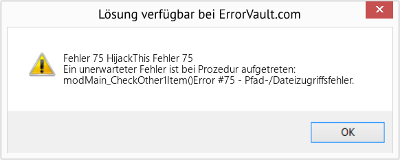 Download Error <?php echo $number; ?> (HijackThis Fehler 75) Repair Tool Fix HijackThis Fehler 75 (Error Fehler 75)