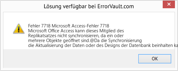 Fix Microsoft Access-Fehler 7718 (Error Fehler 7718)