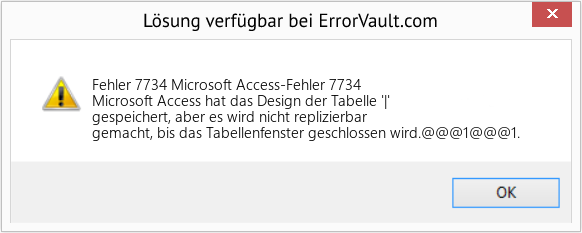Fix Microsoft Access-Fehler 7734 (Error Fehler 7734)