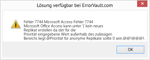 Fix Microsoft Access-Fehler 7744 (Error Fehler 7744)