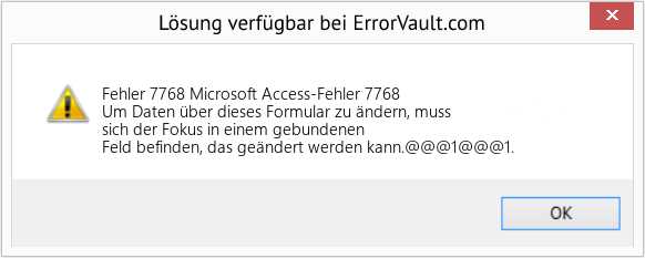 Fix Microsoft Access-Fehler 7768 (Error Fehler 7768)