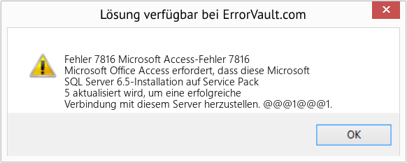 Download Error <?php echo $number; ?> (Microsoft Access-Fehler 7816) Repair Tool Fix Microsoft Access-Fehler 7816 (Error Fehler 7816)