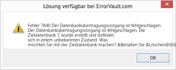 Download Error <?php echo $number; ?> (Der Datenbankübertragungsvorgang ist fehlgeschlagen) Repair Tool Fix Der Datenbankübertragungsvorgang ist fehlgeschlagen (Error Fehler 7840)