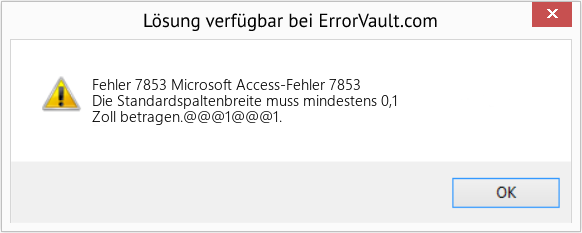 Fix Microsoft Access-Fehler 7853 (Error Fehler 7853)
