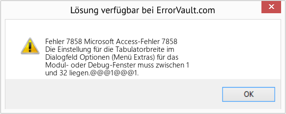 Fix Microsoft Access-Fehler 7858 (Error Fehler 7858)