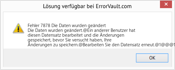 Fix Die Daten wurden geändert (Error Fehler 7878)