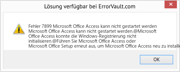 Fix Microsoft Office Access kann nicht gestartet werden (Error Fehler 7899)