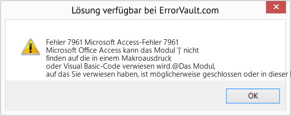 Fix Microsoft Access-Fehler 7961 (Error Fehler 7961)