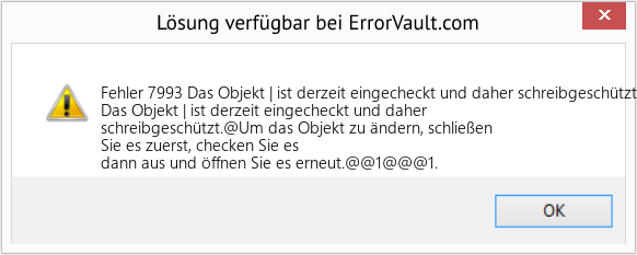 Download Error <?php echo $number; ?> (Das Objekt | ist derzeit eingecheckt und daher schreibgeschützt) Repair Tool Fix Das Objekt | ist derzeit eingecheckt und daher schreibgeschützt (Error Fehler 7993)